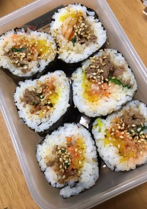 パクパク食べられる☆韓国海苔でキンパ！-レシピのメイン写真