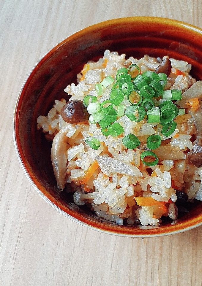 ひき肉入り☆和風炊き込みおこわ-レシピのメイン写真