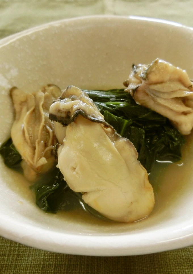 牡蠣とほうれん草の煮びたし-レシピのメイン写真