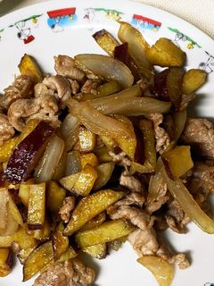 さつまいもと豚肉のオイスターいため-レシピのメイン写真