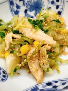 【病院】チキンと豆苗サラダ【給食】-レシピのメイン写真