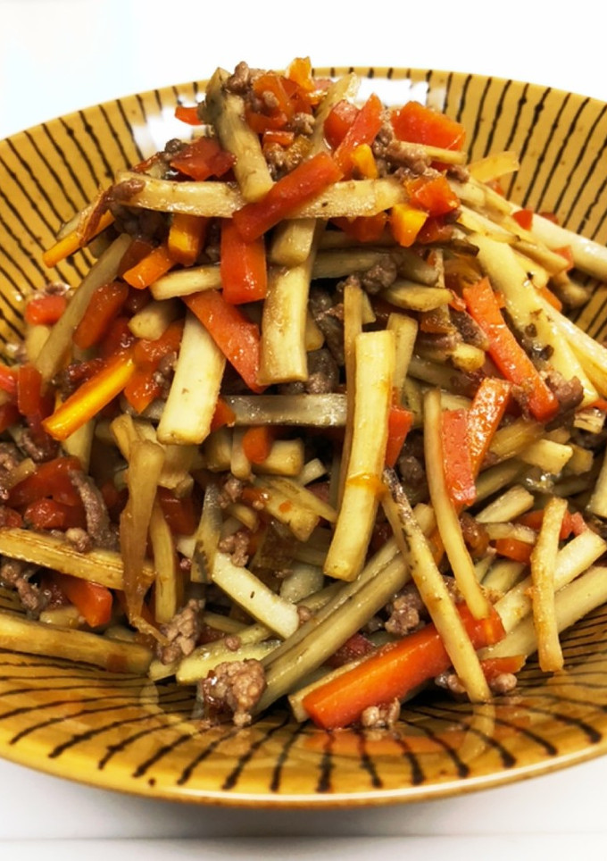 ごぼうとひき肉の炒め煮-レシピのメイン写真