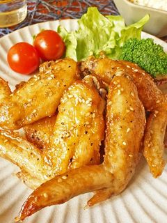 おつまみにもおかずにも!鶏手羽先甘辛揚げ-レシピのメイン写真