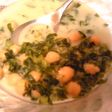 春菊とひよこ豆のあっさりポタージュ