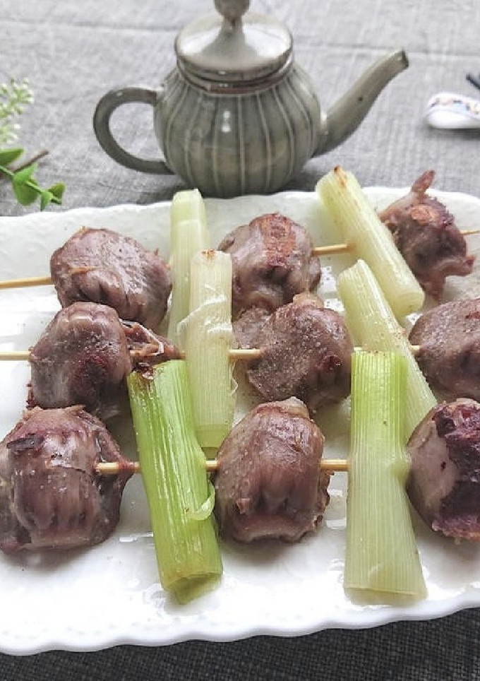 砂肝と長ネギの焼鳥（おうちで居酒屋気分）-レシピのメイン写真