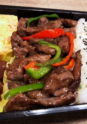 青椒肉絲弁当　1119-レシピのメイン写真