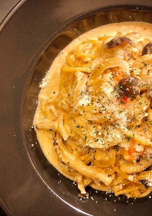 プロ直伝!鮭フレークとキノコの秋パスタ-レシピのメイン写真
