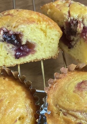 ブルーベリージャムのマーブルカップケーキ-レシピのメイン写真
