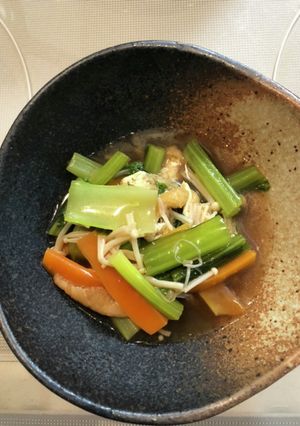 簡単！小松菜とうす揚げのさっと煮-レシピのメイン写真