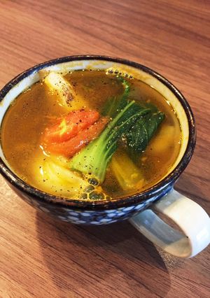 簡単！トマトとチンゲンサイのスープ-レシピのメイン写真