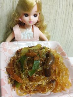リカちゃん♡まぐろ缶すき焼き風春雨炒め-レシピのメイン写真