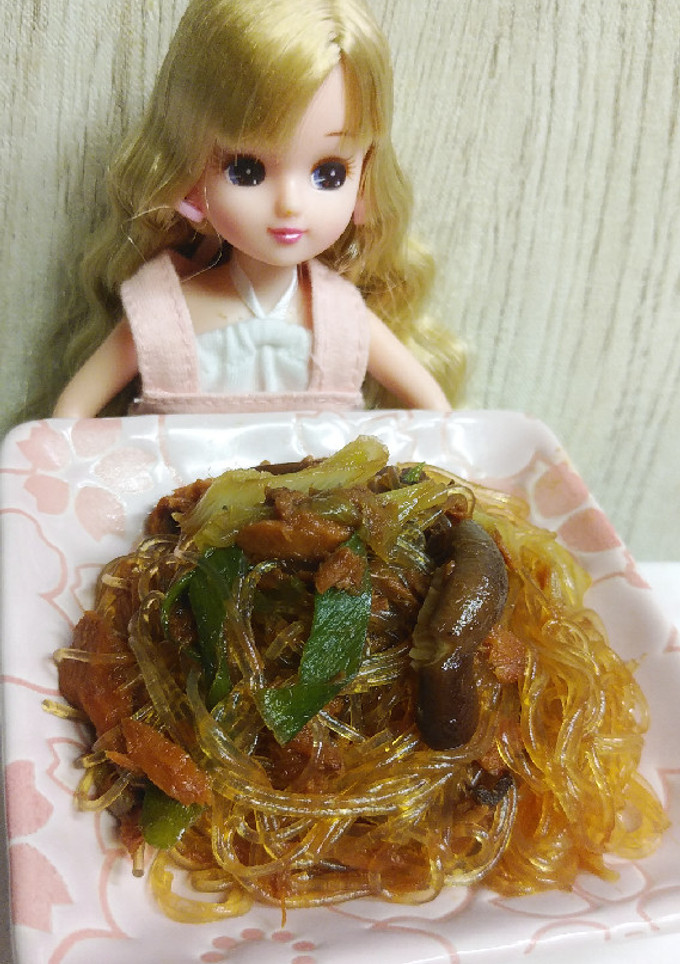 リカちゃん♡まぐろ缶すき焼き風春雨炒め-レシピのメイン写真
