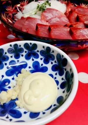 *にんにくマヨでお刺身を食べる*-レシピのメイン写真