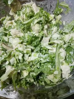 菊菜とキャベツのワサビマヨサラダ-レシピのメイン写真