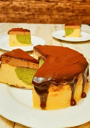 抹茶とチーズとチョコの３層チーズケーキ-レシピのメイン写真