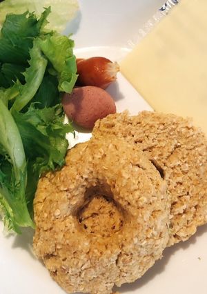 簡単美味！豆腐とオートミールのベーグル-レシピのメイン写真