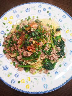 絶品☆豚挽き肉とほうれん草の和風パスタ-レシピのメイン写真
