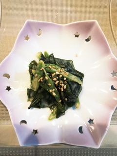 簡単!インゲンとワカメのオイマヨあえ-レシピのメイン写真