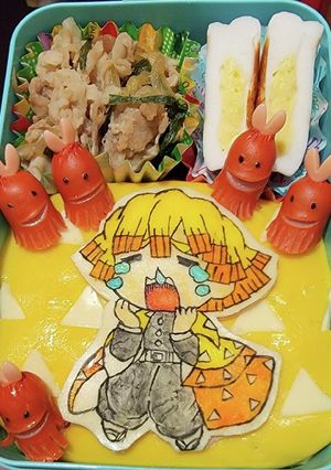 鬼滅の刃善逸オムライス弁当！-レシピのメイン写真