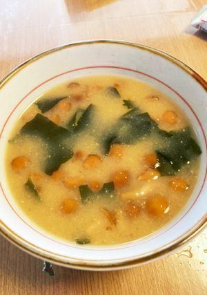なめことワカメの味噌汁-レシピのメイン写真