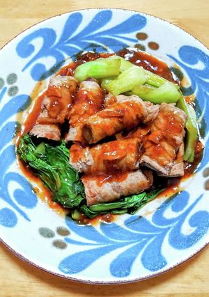 ゴボウの肉巻き中華風あんかけ仕立て-レシピのメイン写真