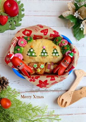 幼稚園のクリスマス☆キャラ弁当-レシピのメイン写真