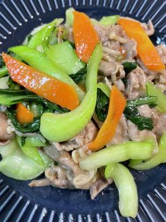 青梗菜と豚バラ野菜炒め-レシピのメイン写真