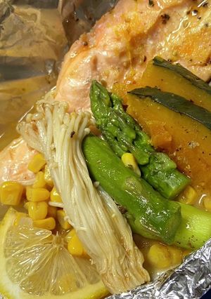 ノルウェーサーモンのホイル包み焼き-レシピのメイン写真
