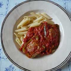 รูปของ トマトでじっくり煮込み・ピーマン肉詰め♪