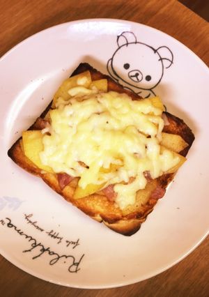 林檎のシナモンソテーとハムチーズトースト-レシピのメイン写真