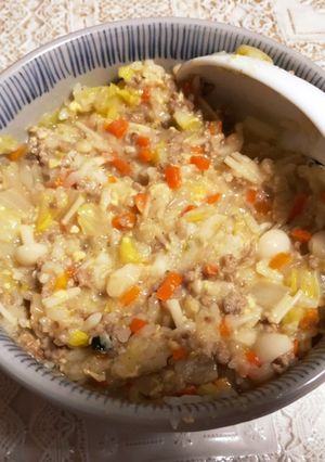 挽肉とお野菜の雑炊-レシピのメイン写真