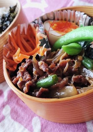 お弁当★少量牛小間と残り野菜でメイン料理-レシピのメイン写真
