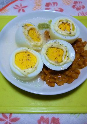 納豆とろろゆで卵のタパス-レシピのメイン写真