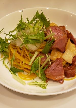 鴨とキノコのさっぱりパスタ-レシピのメイン写真