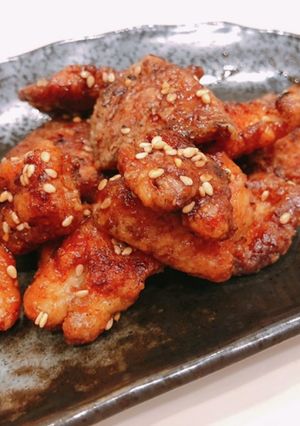 『揚げない鶏唐の甘酢ごまあえ』-レシピのメイン写真
