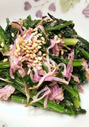 味変！ほうれん草とキクの胡麻和え-レシピのメイン写真