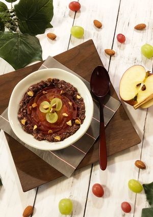 煮りんごとオーツ麦のホットアサイーボウル-レシピのメイン写真