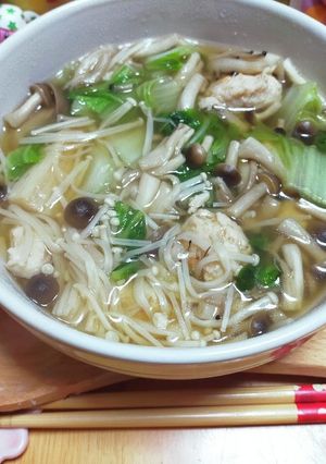 虎杖悠仁のカンタン鶏つくねきのこ鍋。-レシピのメイン写真