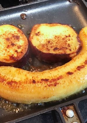 外ごはん　さつまとバナナのバター焼き-レシピのメイン写真