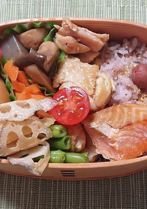 朝は鶏肉焼くだけ、時短お弁当-レシピのメイン写真