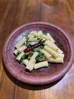 ペンネで大根葉とツナの和風ペペロンチーノ-レシピのメイン写真