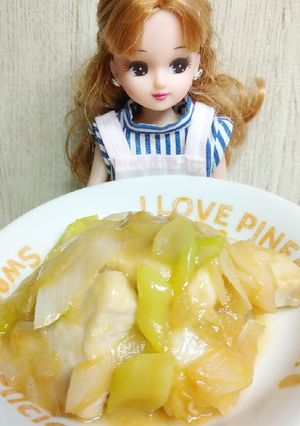 リカちゃん♡鶏胸肉とねぎの甘味噌炒め-レシピのメイン写真