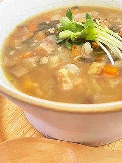 生姜ともち麦7種の野菜たっぷり和風スープ-レシピのメイン写真