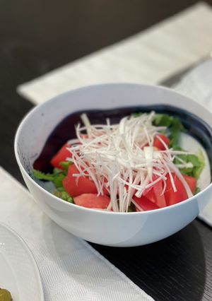 簡単★春菊とトマトのサラダ-レシピのメイン写真