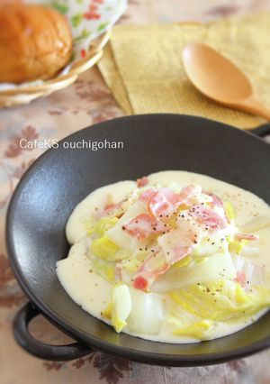 牛乳+油のさっぱり仕上げ白菜クリーム煮-レシピのメイン写真