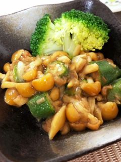 簡単◎なめこオクラの梅おかか和え-レシピのメイン写真