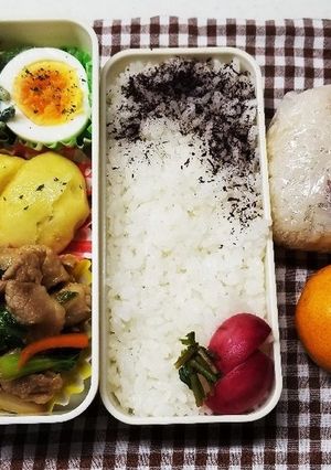 豚肉青梗菜炒め弁当(11.23)-レシピのメイン写真