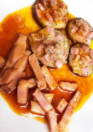 しいたけのベーコントマトソース-レシピのメイン写真