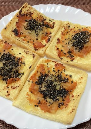 油揚げの味噌チーズ焼き!(^^)!-レシピのメイン写真