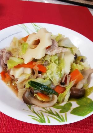 家庭的な野菜炒め～ちくわぶ入り～-レシピのメイン写真
